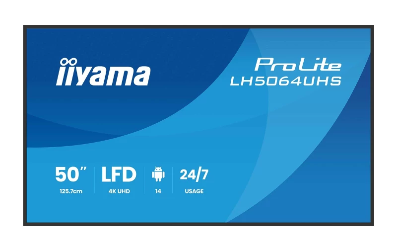 iiyama ProLite LH5064UHS-B1AG - 50" 4K UHD 24/7 Signage Display mit Android OS